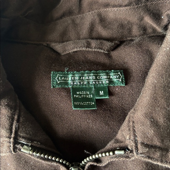 Ralph Lauren Brown Zip-Up Jacket Womens Medium 100% Cotton - Picture 4 of 4